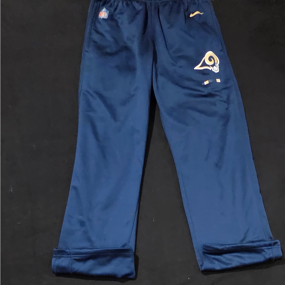 Nike Los Angeles Rams Blue On Field Sideline Fleeceens Sweatpants Size Medium